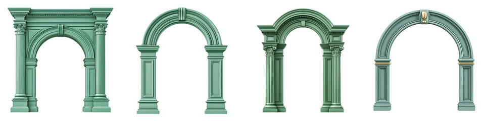 Obraz premium Elegant Stone Archways: Architectural Facade Collection