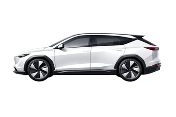 Fototapeta premium SUV white sports luxury car expensive vehicle side view transport cab PNG