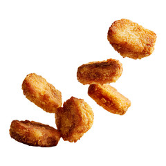 Falling Vegan Nuggets isolated on transparent background