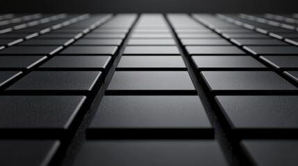 Close up view of a computer keyboard's intricate keys and functionality for typing and input.