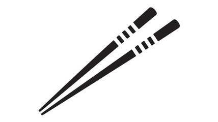 Chopsticks in minimalist design with black color and simple texture for Asian cuisine