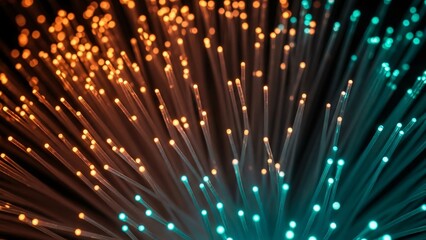 Illuminated optical fibers in a burst pattern