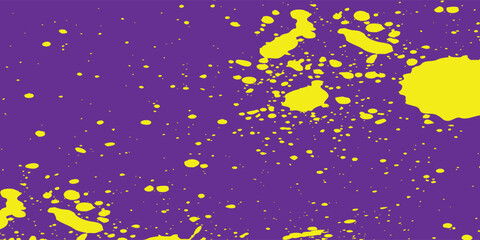 Vibrant Yellow Paint Splatter on Deep Purple Background