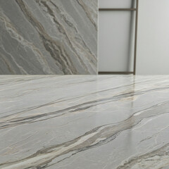 Natural stone surface texture with delicate veins in light neutral grey tones