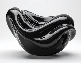 Smooth, swirling black, sculptural form