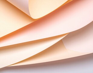 Soft peach paper curls abstractly