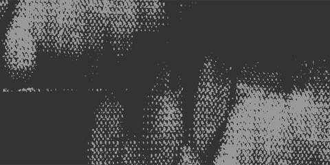 Abstract Gray Halftone Pointillism on Black Background