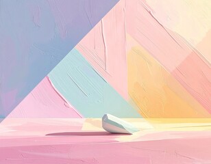 Pastel abstract with crystal