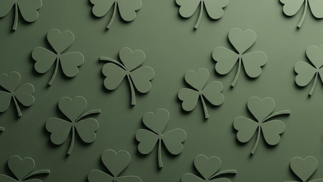 Dark green background with embossed shamrocks pattern