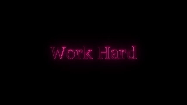 That image "work hard "  features a striking, high-contrast text effect on black background.