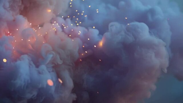 Cinematic Firecracker Smoke with Soft Pastel Colors