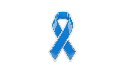 Glossy Blue Awareness Ribbon