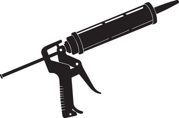 Caulk gun applicator Silhouette vector black on a white background
