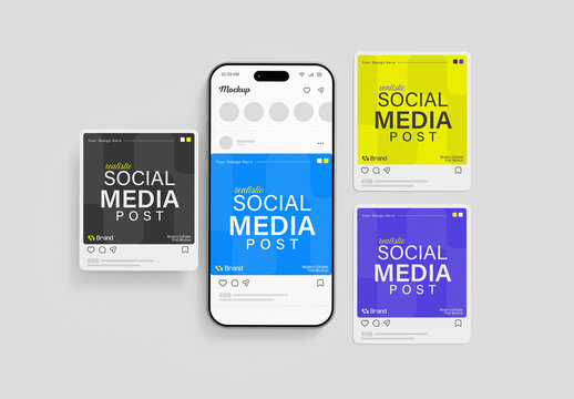 Social Media Post on Carrousl Mockup