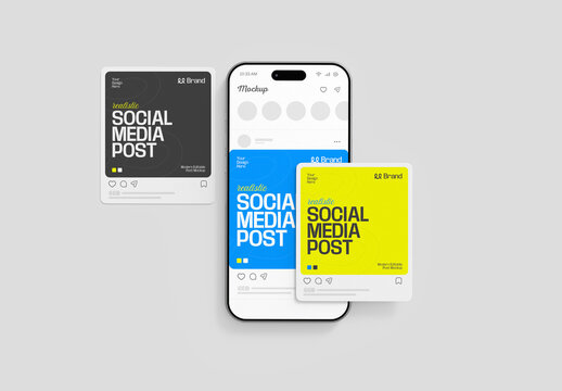 Realstic Social Media Square Post Mockup