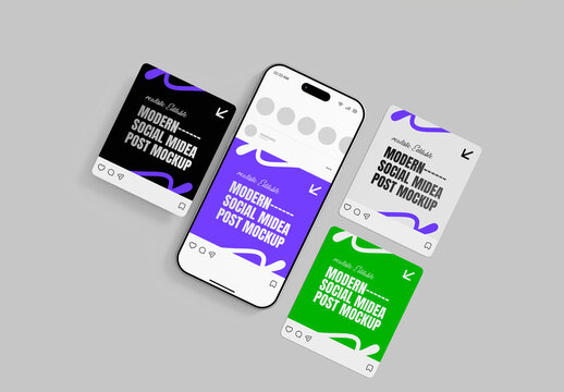 Mordern Social Media Square Post Mockup