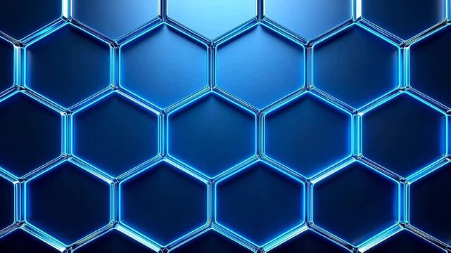 Blue Hexagonal Grid Pattern