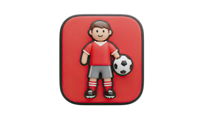 3D Cartoon Soccer Player Icon