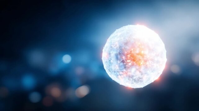 Cellular Cosmos: An awe-inspiring image of a glowing, spherical cell, bathed in ethereal light, representing the building blocks of life.