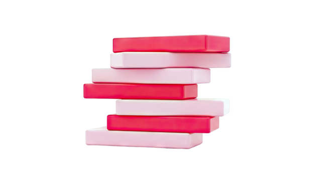 Stack of Pink and Red Rectangular Blocks - Powered by Adobe