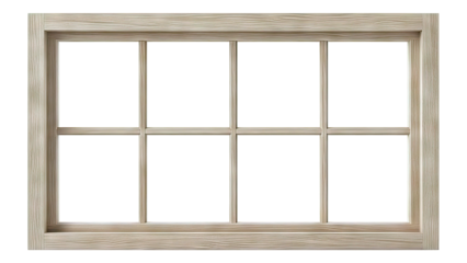 Wooden Window Frame with Eight Panes