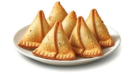Golden crispy samosas on plate beloved savory snack for any occasion bright lighting