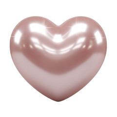 Shiny pink heart isolated on transparent background
