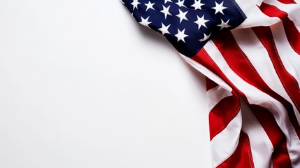 Fototapeta premium American flag draped elegantly over a marble surface, symbolizing patriotism and dignity, perfect for Presidents Day celebrations and commemorative events