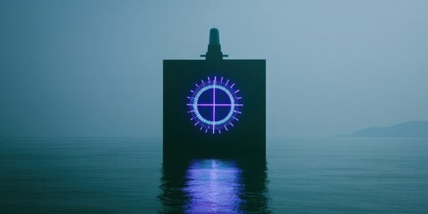 Professional Naval Technology Advertising Modern Submarine Radar Display for Strategic Defense Marketing Content