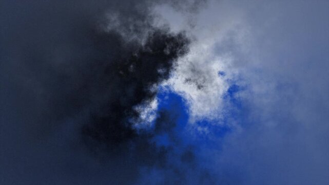Abstract Swirling Smoke and Clouds with Blue and White Hues.