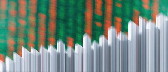 Digital chart showing sharp business growth with glowing blue lines on a dark gradient background, ideal for finance presentations or marketing materials with copy space