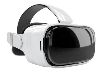 Modern white virtual reality headset offering an immersive digital experience isolated on transparent background