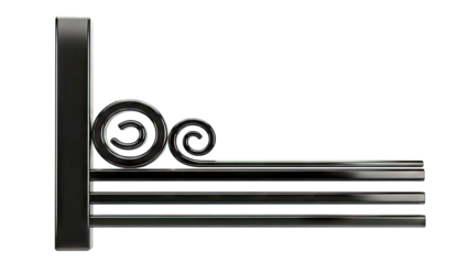 Black Ornamental Scrollwork and Bars