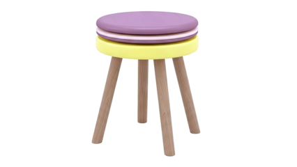 Modern Stacked Stool with Wooden Legs