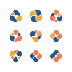 Abstract geometric shapes in multiple arrangements