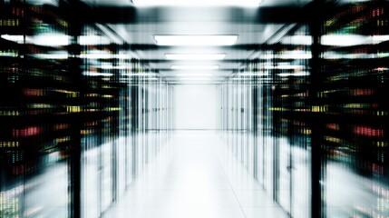 Modern Cloud Computing Server Room Professional Tech Environment for Digital Solutions Marketing and Advertising Content