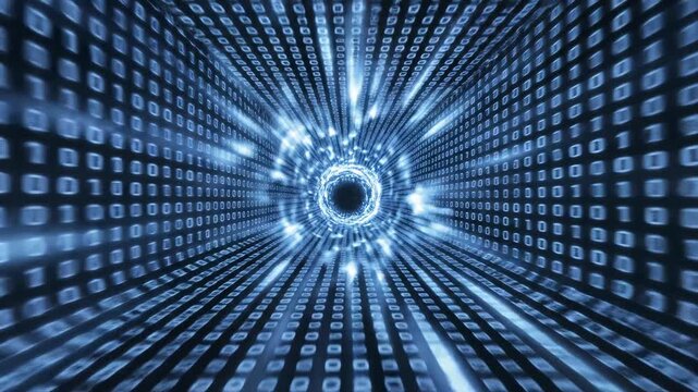 Digital tunnel with binary code