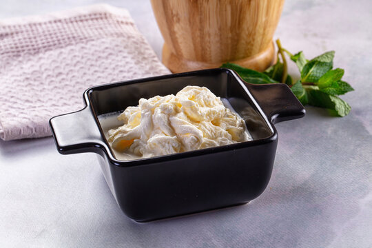 Italian soft young stracciatella cheese