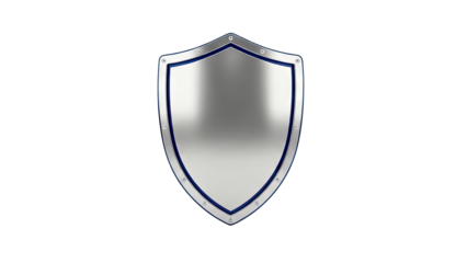 Polished Silver Shield with Blue Trim