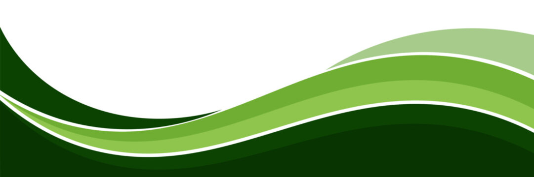 Vector green line background curve element with white space for text and message design, overlapping layers, vector