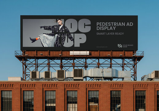 Rooftop Advertising Billboard Mockup
