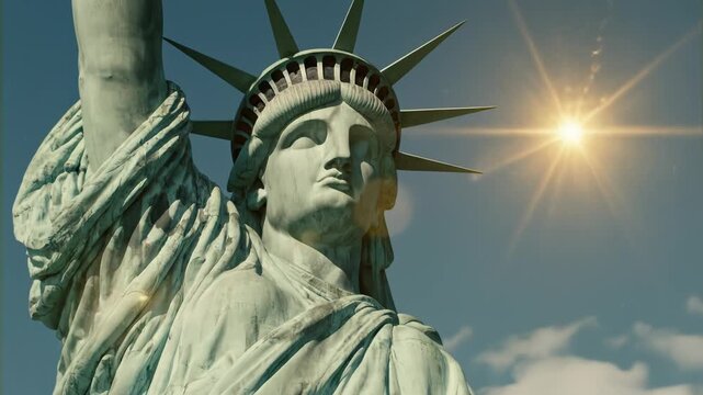 Statue of Liberty holding book and torch