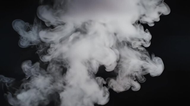 White smoke against black background