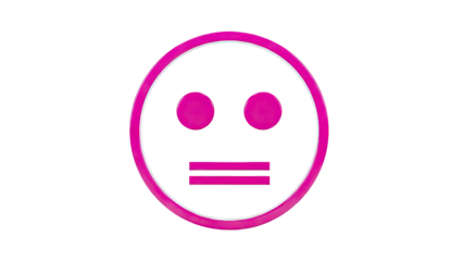 Pink Smiley Face with Neutral Expression