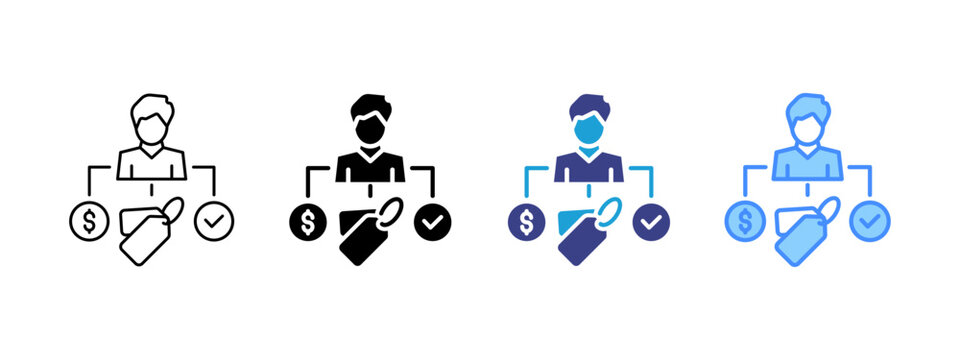 Consumer Behavior icon set multiple style collection