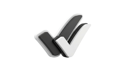 Three overlapping checkmarks in black and white