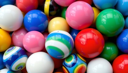 Colorful Marbles Shiny Closeup