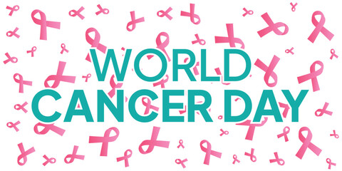 Obraz premium World Cancer Day background. Simple health banner 