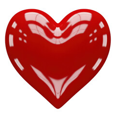 Shiny red heart isolated on transparent background
