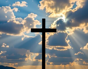 Serene Cross Standing Against Dawn Sky